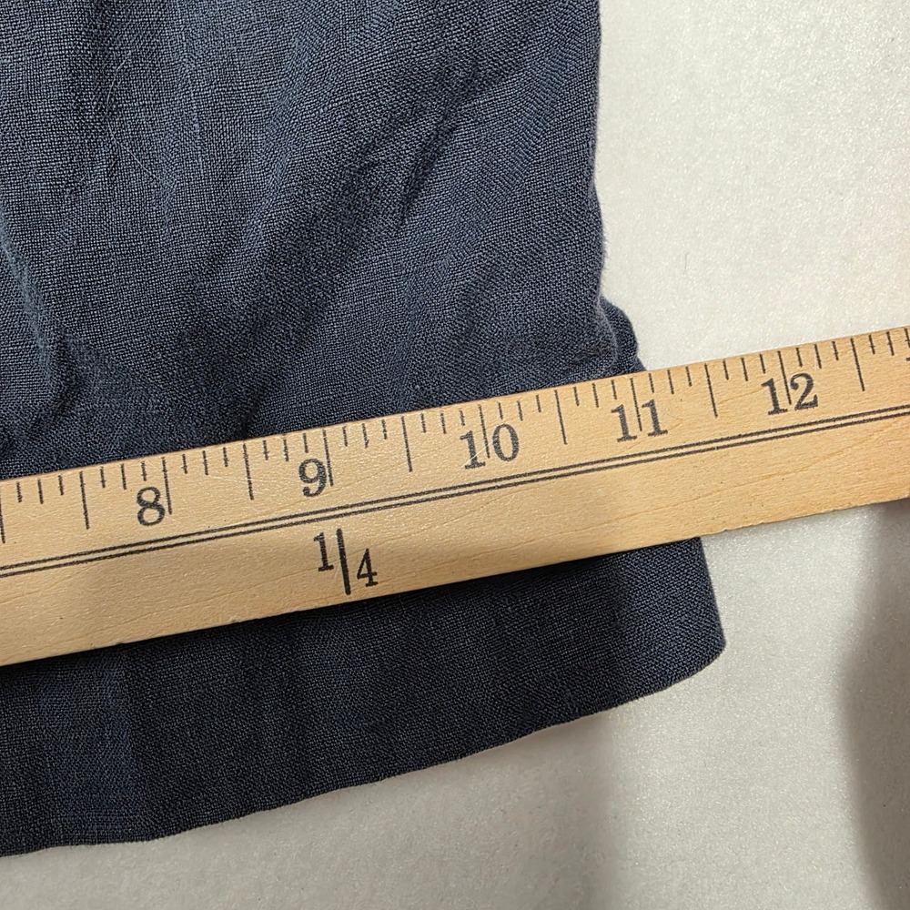 Faherty Linen Wide Leg Pants Womens Large Navy Blue Beach Summer WBS2334-FTM - Picture 9 of 10